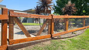 Saltram Rural Cypress Fence finished with natural timber oil