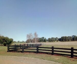 Saltram Rural Cypress Fence stained in Kentucky Horse Black