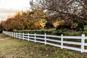 Saltram Rural Timber Fence Painted in White