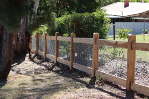 Saltram Rural Classic 3 rail with mesh infill fence