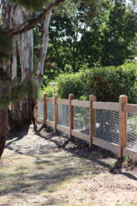 Saltram Rural Classic 3 rail with mesh infill fence