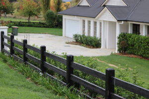 Premium Australian Cypress - Finished with Kentucky Horse Black Stain - 150 x 150 posts - 3 rail