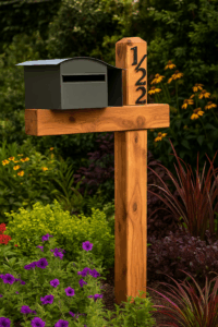 The Ranch Post letterbox premium Cypress timber by Saltram Rural