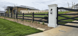Saltram Rural Cypress fence in SaltraGuard Black