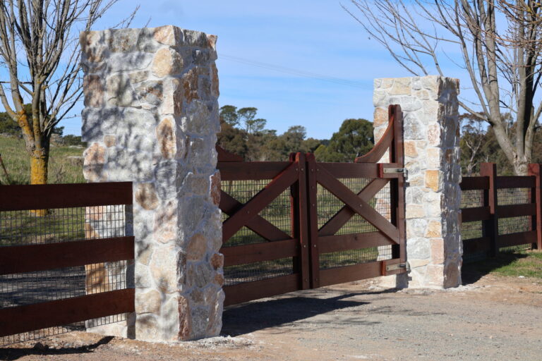 Premium Australian Ironbark - Highlander Gates - 3 rail fully morticed - finished in Natural Timber Oil - 150x150mm posts