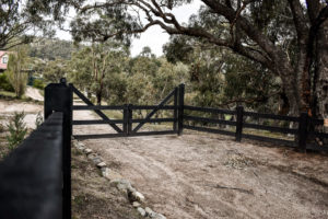 Saltram Rural Timber Gates Stained in Black