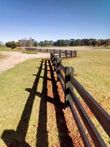 Saltram Rural Cypress Fence stained in Kentucky Horse Black