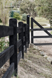 Saltram Rural Timber Gates Stained in Black