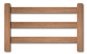 illustration of fully mortised post and rail fence, by Saltram Rural