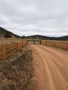 Saltram Rural Post and Rail Fence With steel gate