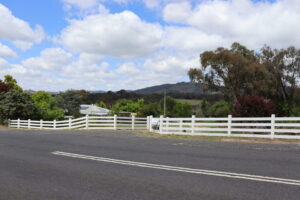 Saltram rural post and rail fence painted in white