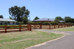 Saltram Rural Fence and Gate stained in natural timber oil