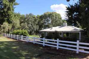 Premium Australian Cypress - Finished with White Weathershield from DULUX paint - 3 rail - morticed - 150 x 150 posts