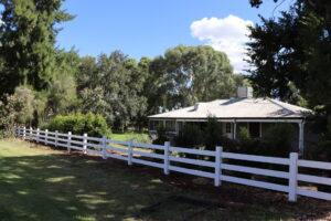 Premium Australian Cypress - Finished with White Weathershield from DULUX paint - 3 rail - morticed - 150 x 150 posts