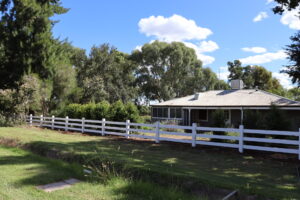 Premium Australian Cypress - Finished with White Weathershield from DULUX paint - 3 rail - morticed - 150 x 150 posts