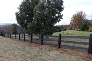 Saltram Rural Cypress Fence stained in Kentucky Horse Black