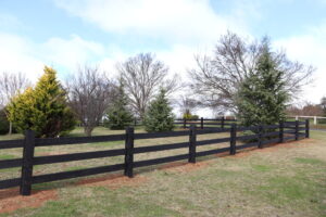 Saltram Rural Cypress Fence stained in Kentucky Horse Black