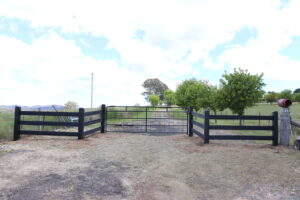 Saltram Rural Cypress Fence stained in Kentucky Horse Black