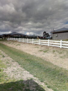 Saltram rural post and rail fence painted in white