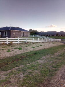 Saltram rural post and rail fence painted in white