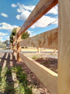 photo of fully morticed post and rail fence by Saltram Rural