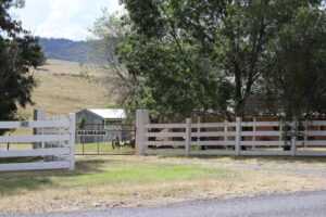 Saltram rural post and rail fence painted in white