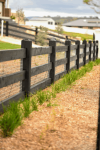 Saltram Rural Cypress fence in SaltraGuard Black