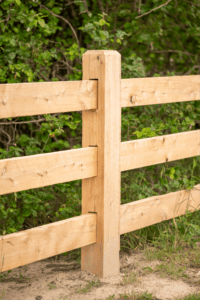 Cypress uncoated 3 Rail - 150 x 150 - Morticed fence by Saltram Rural