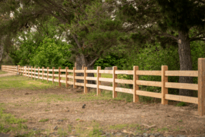 Cypress uncoated 3 Rail - 150 x 150 - Morticed fence by Saltram Rural