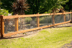 Saltram Rural Cypress Fence finished with natural timber oil