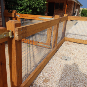 photo of timber post and rail fence finished in Natural Timber Oil