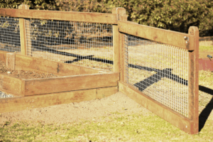 The Farmstay timber gate by Saltram Rural