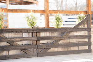 photo of The Hunter style timber double gates by Saltram Rural