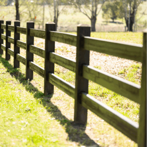 photo of post and rail fence finished in SaltrGuard Black paint