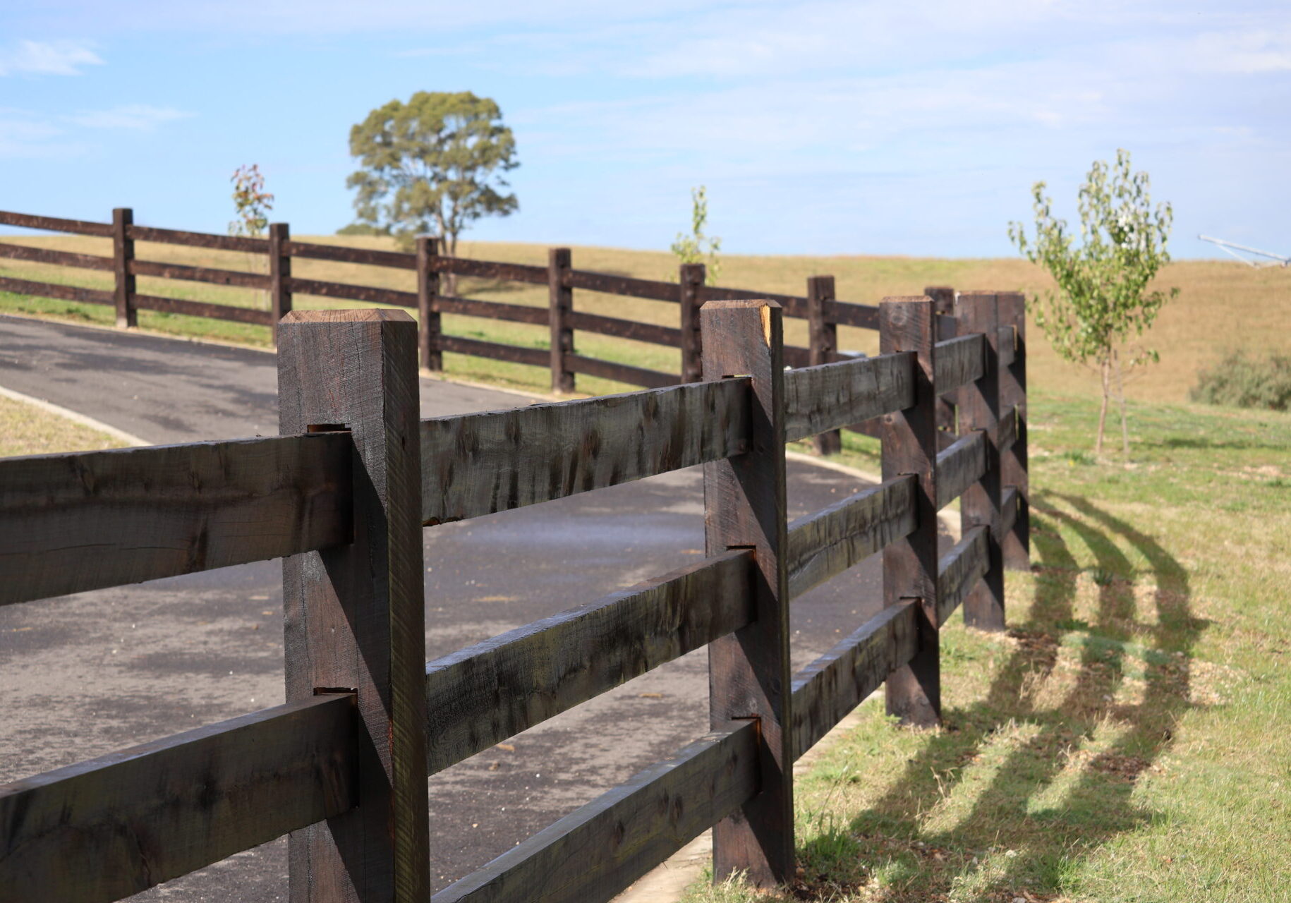 Premium Australian Cypress - Finished with SaltraGuard Black - 3 Rail fully morticed -150 x 150 posts
