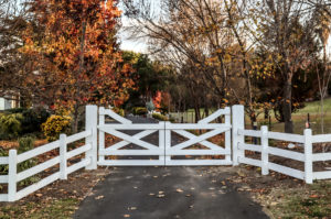 Saltram Rural Timber Gates Painted in White